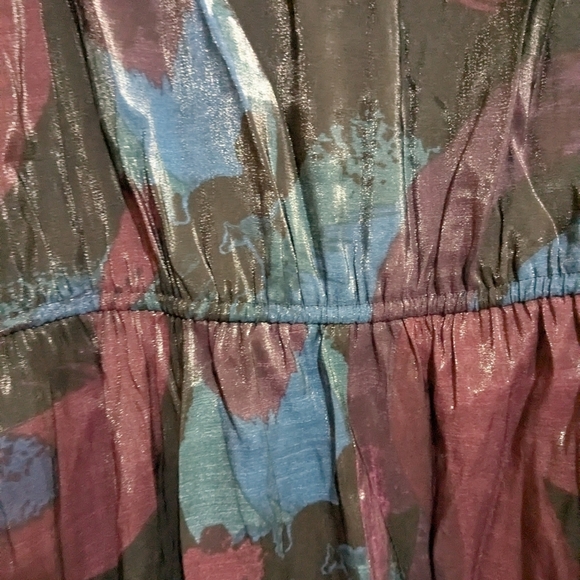 Floral Wrap Dress in Blue and Purple - Picture 8 of 11